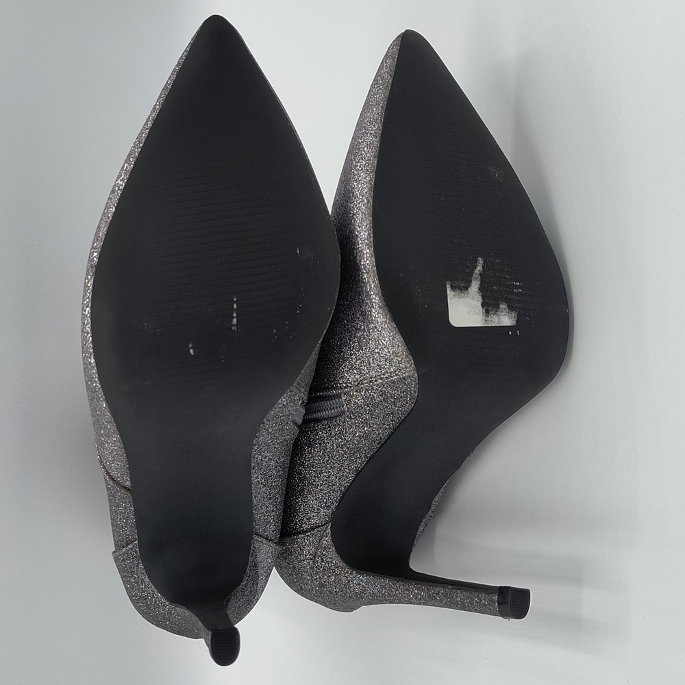 Silver Sparkle High Heel Boots - Picture 4 of 5